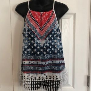 Patriotic Halter Tank Size: M (7-9) Jr.